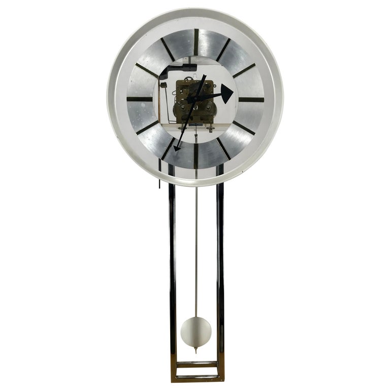 Lucite and Chrome Wall Clock by Nelson, Howard Miller at 1stDibs