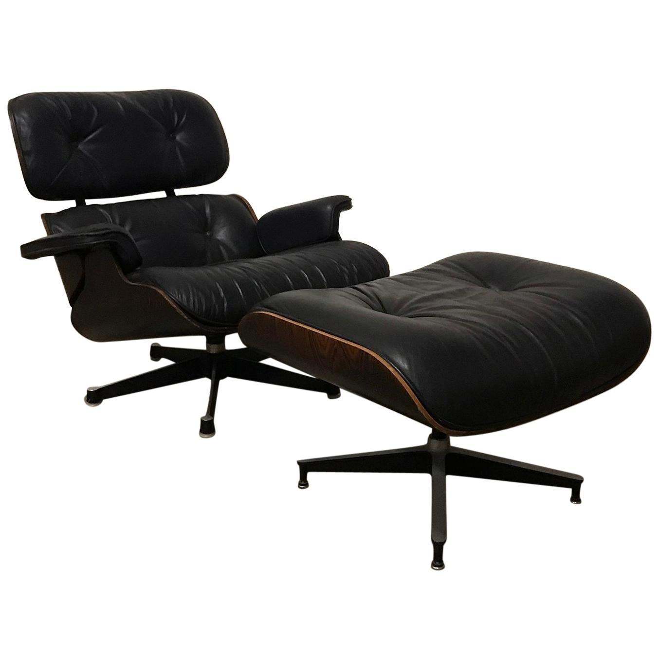 1956, Ray & Charles Eames, Miller, 1st Version Lounge Chair 1956, Ottoman 1966