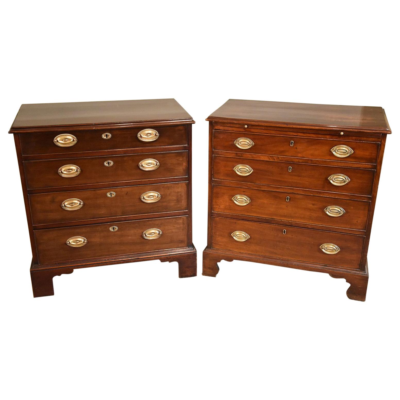 Matching Pair of George III Mahogany Chest of Drawers