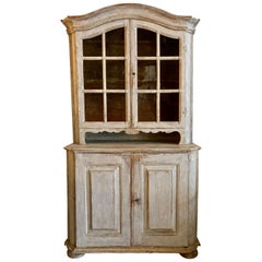 Swedish 18th Century Rococo Period Vitrine Cabinet