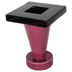 Memphis Marco Zanini Black and Pink '80s Vase "Fred"