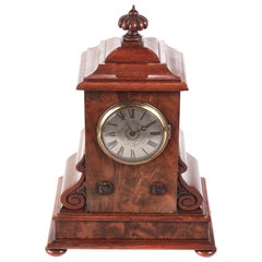Outstanding Quality Burr Walnut Victorian Mantle Clock