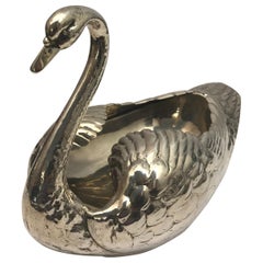 Antique Silver Swan Dish