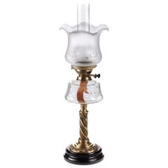 Antique Victorian Brass Oil Lamp