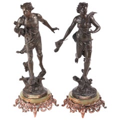Quality Antique Pair of Spelter Figures, circa 1860