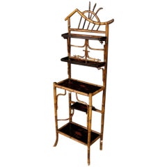 20th Century Bamboo and Lacquered Chinoiserie Wood French Étagère, 1960