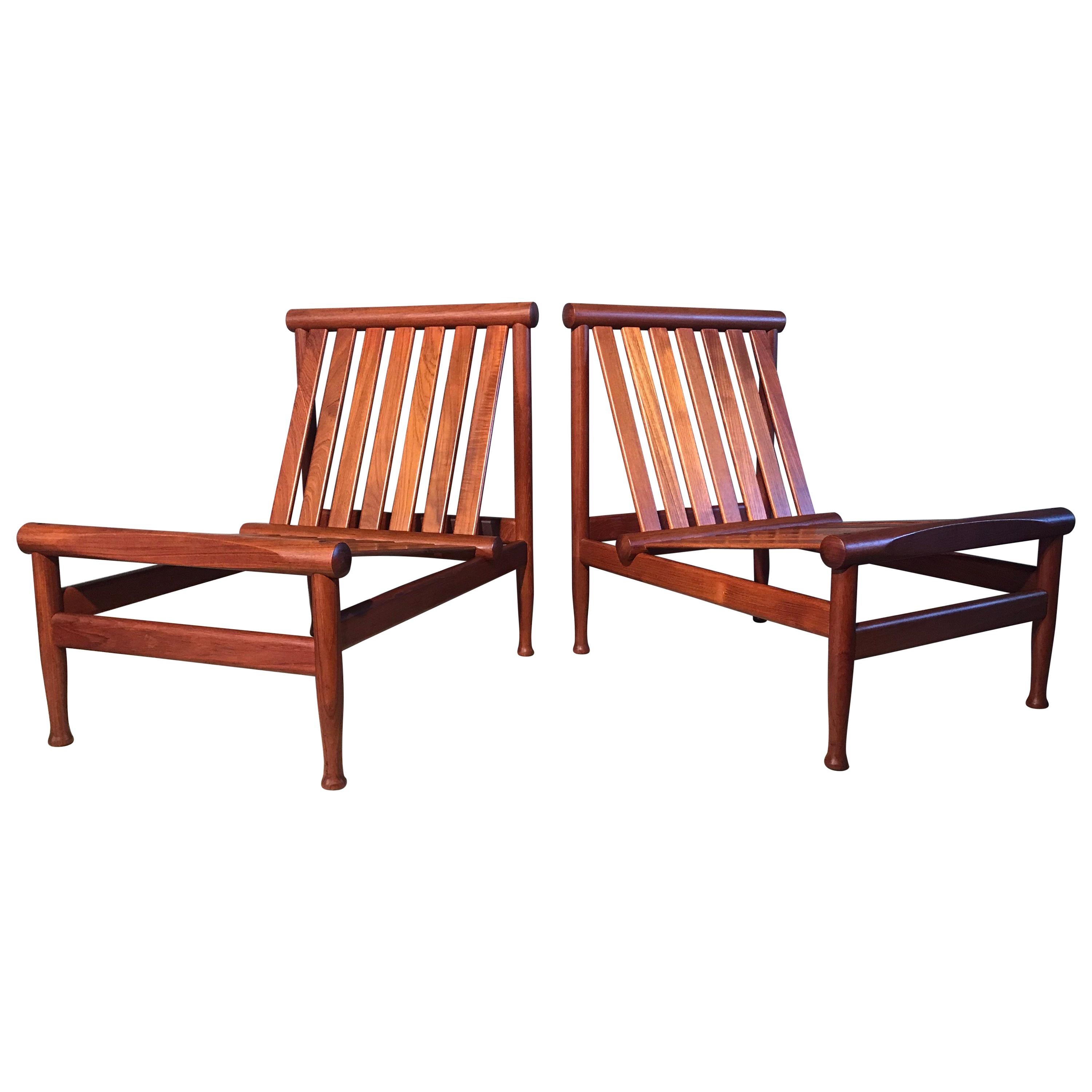 2 Vintage Teak Kai Lyngfeldt Larsen Easy Chairs Model 501 by Søborg Furniture