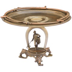 Centre de table Tazza en bronze des studios Tiffany avec motifs équestres:: vers 1920