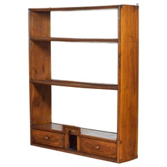 Antique Italian Walnut and Band Inlaid Wall Shelf from the Early 18th Century