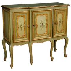 20th Century Green Painted and Giltwood Italian Sideboard, 1970
