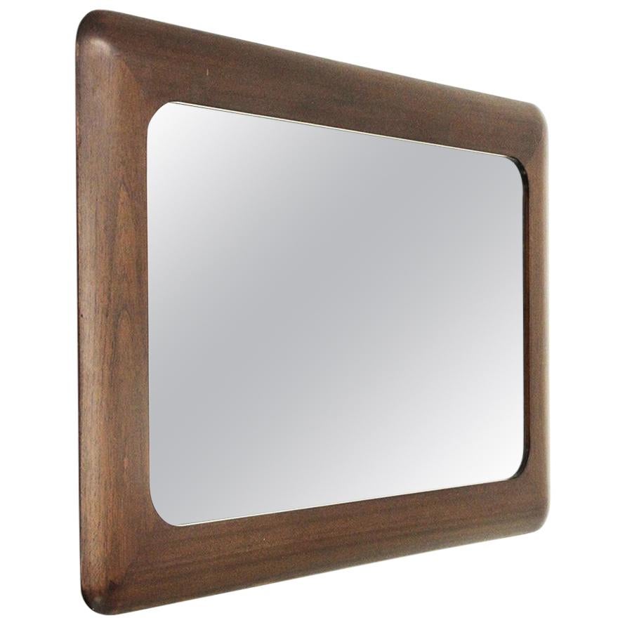 Midcentury Wood Frame Mirror, 1970s