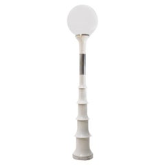 Italian Midcentury White and Chrome Floor Lamp, 1970s