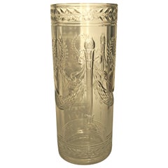French Baccarat Deeply Cut Crystal Glass 'Arcole' Vase, Napoleon Revival