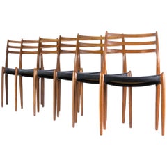 1960s Niels O. Møller ‘Model No 78’ Dining Chairs for J.L. Møller Set of 6