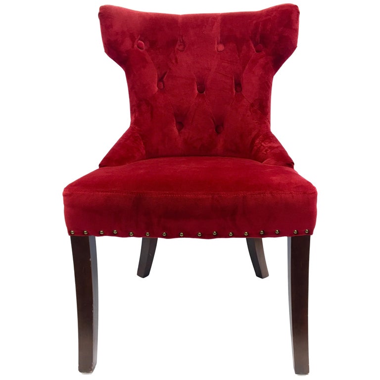 Custom Upholstered Nailhead Red Tufted, Custom Dining Chairs Upholstered