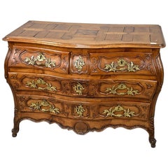 Period 18th Century French Provincial Louis XV Walnut Commode