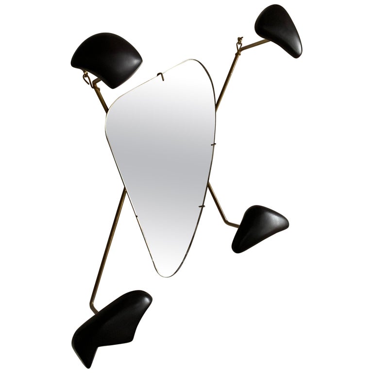 WallMounted Coat Rack with Mirror by Jouve For Sale at 1stDibs