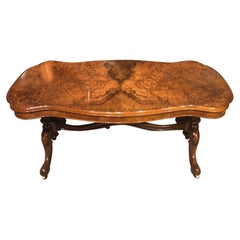 Antique Burr Walnut Victorian Period Coffee Table