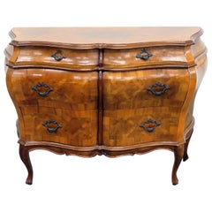 Italian Inlaid Olivewood Marquetry Inlaid commode Dresser Buffet C1940s
