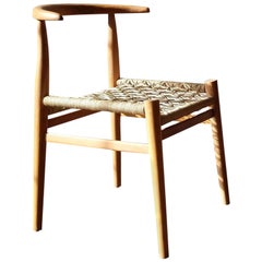 Nguni Dining Chair in Iroko with Crosshatch Weave