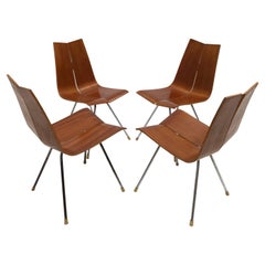 Swiss Design Set of 4 Hans Bellmann 'GA' Dining Chairs for Horgen Glarus 1955