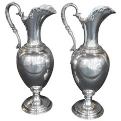 Pair of Oversized Sterling Silver Tiffany & Co. Pitchers