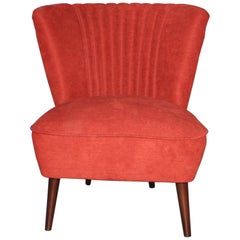 1950s Cocktail Chair Red Fabric