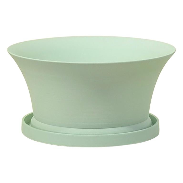 Porcelain Bulb Pan in Matte Mint Green For Sale