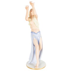 Art Deco Gustav Oppel for Rosenthal Hand Painted Porcelain Dancer Statuette