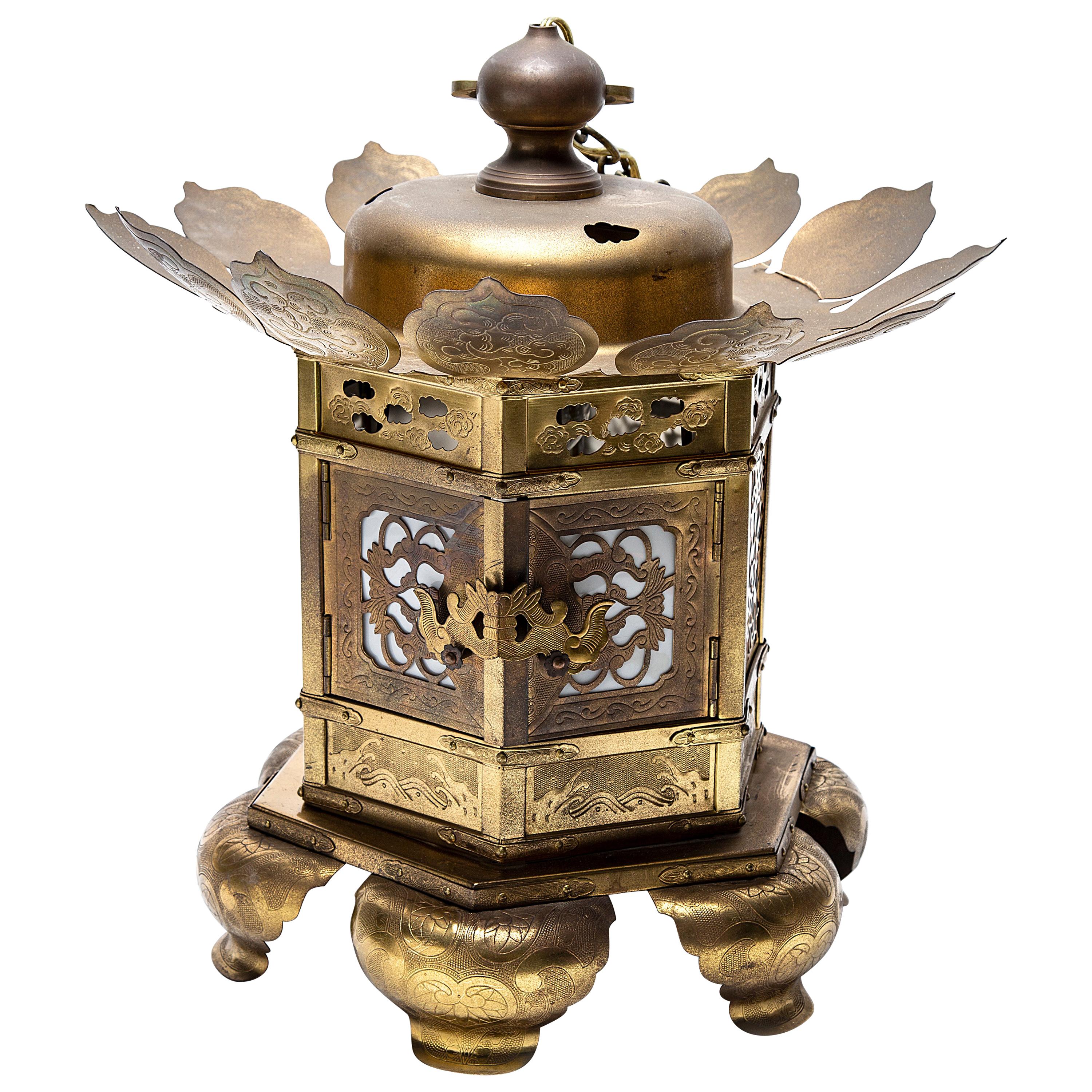 20th Century Japanese Brass Lantern For Sale