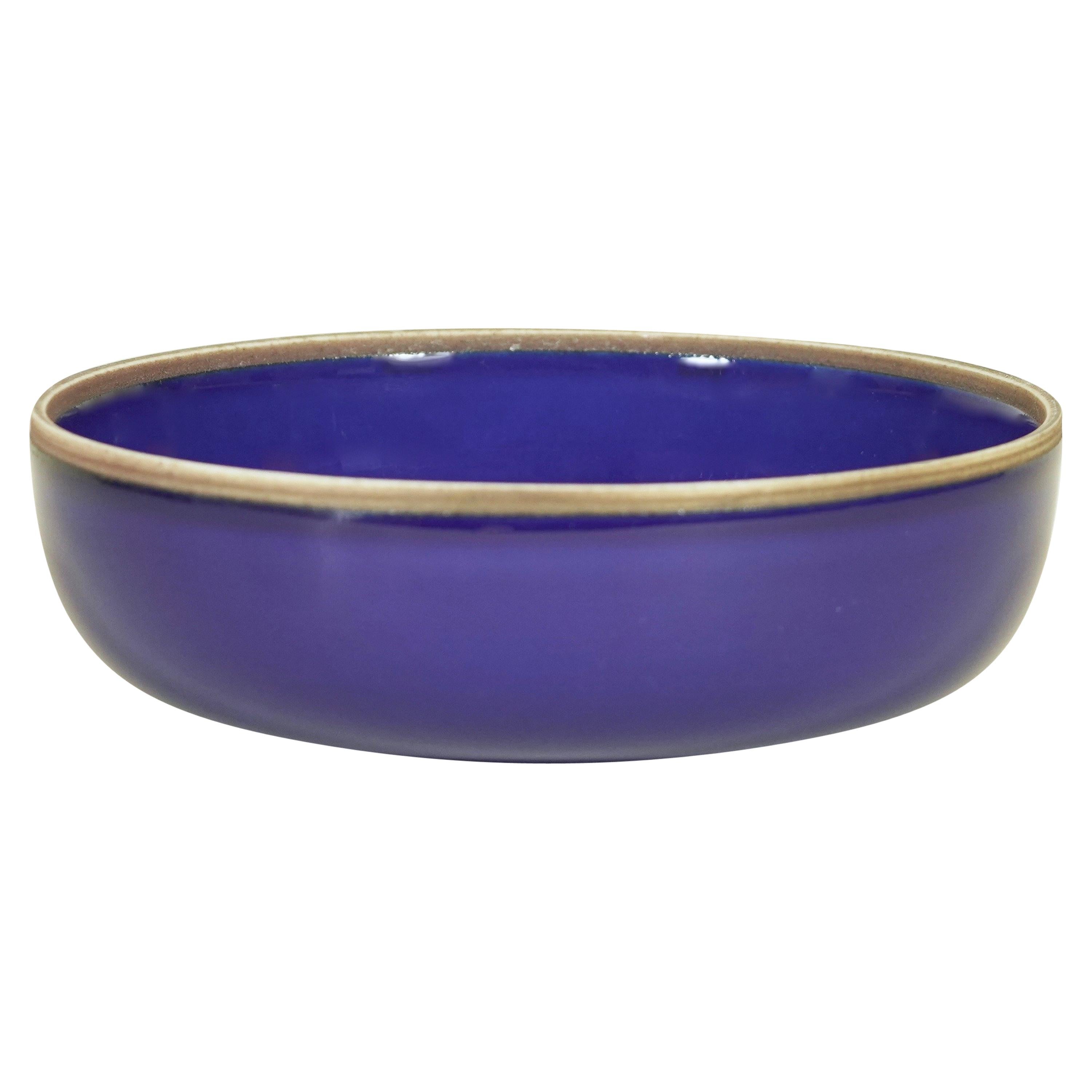 Medium Indigo Glazed Hermit Bowl with Rustic Rim