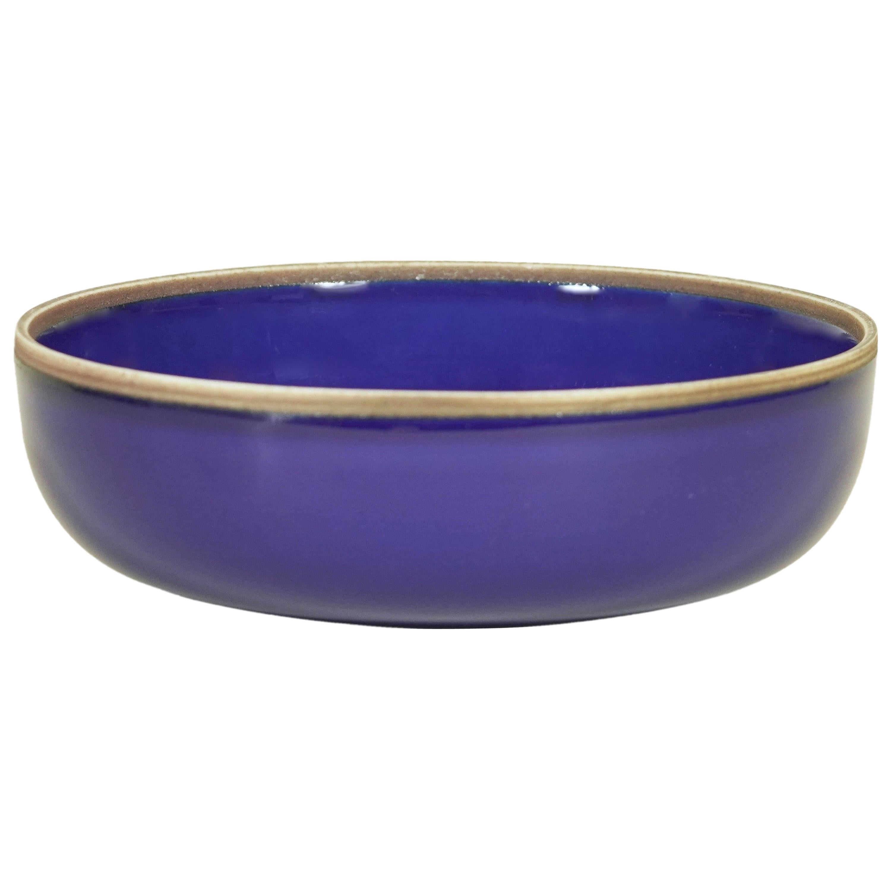 Handmade Jewelry Bowl with watercolor blue glaze Indigo Ring Dish 