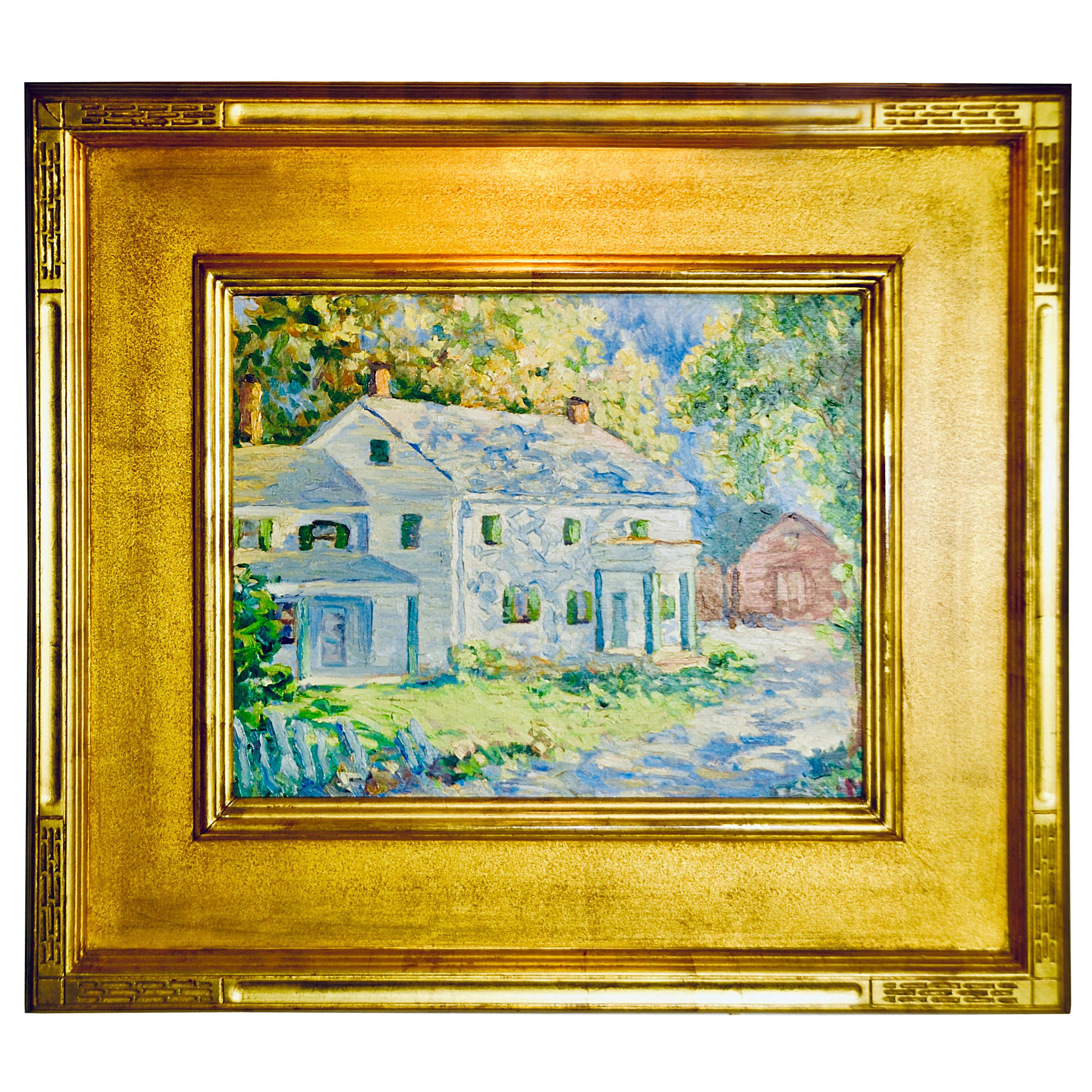 Walter Mattern "Family Home" Oil on Canvas For Sale
