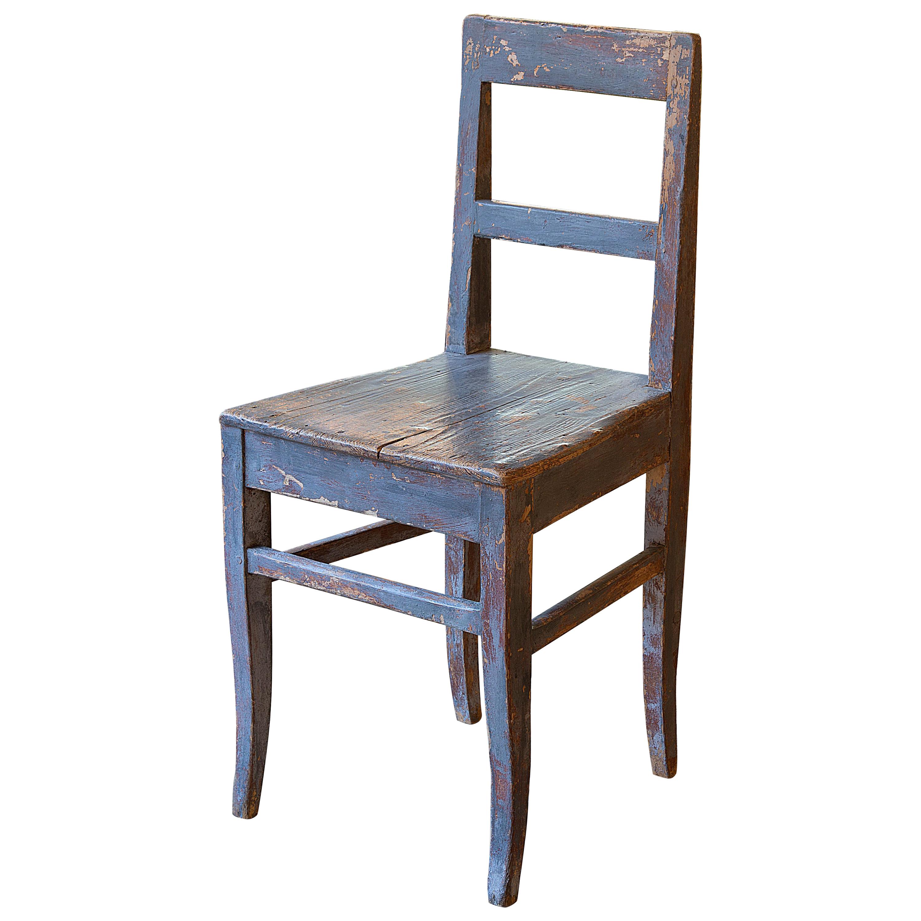 Charming 18th Century Painted Primitive Chair For Sale