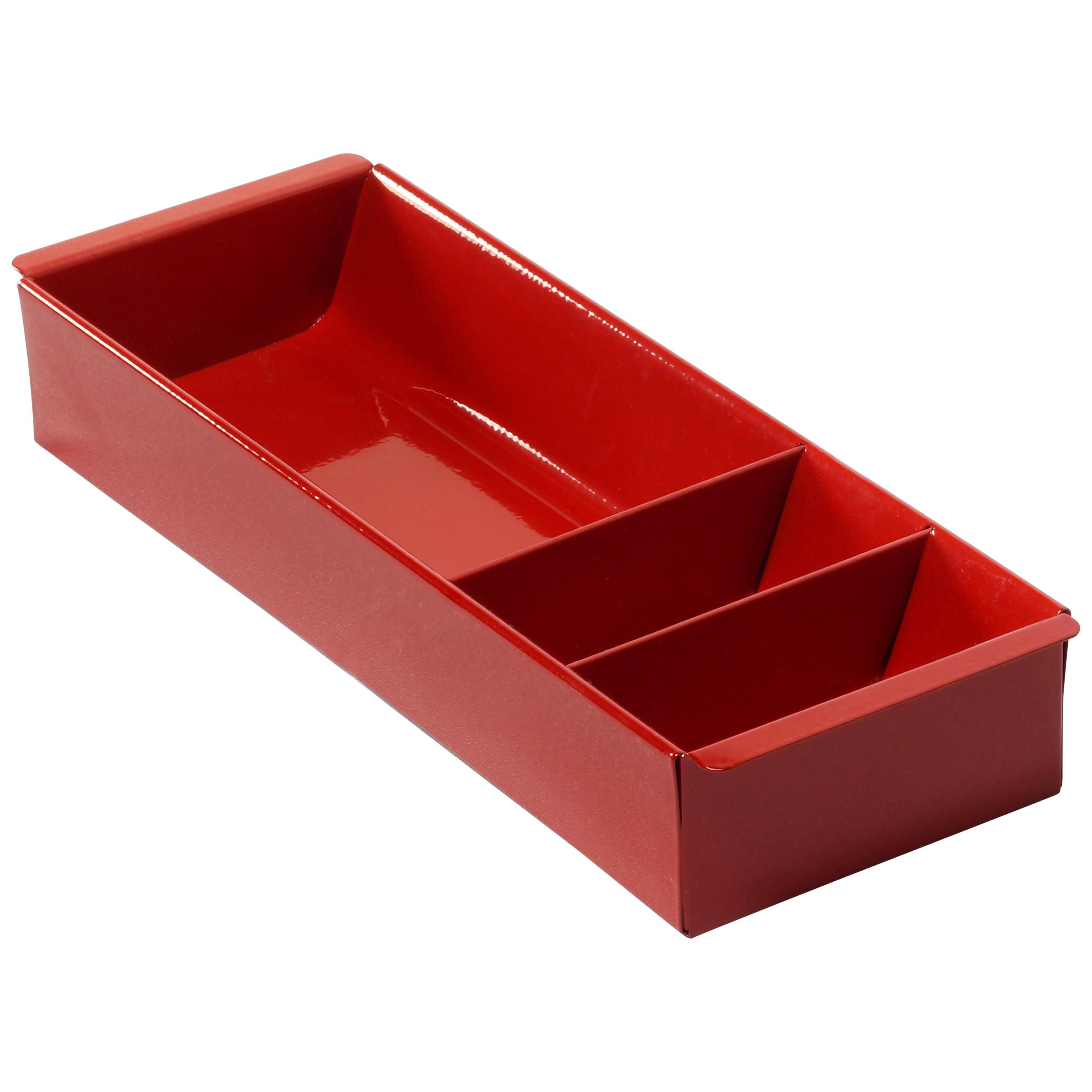 Steel Tanker Drawer Insert Repurposed as Organizer, Refinished in Ruby Red