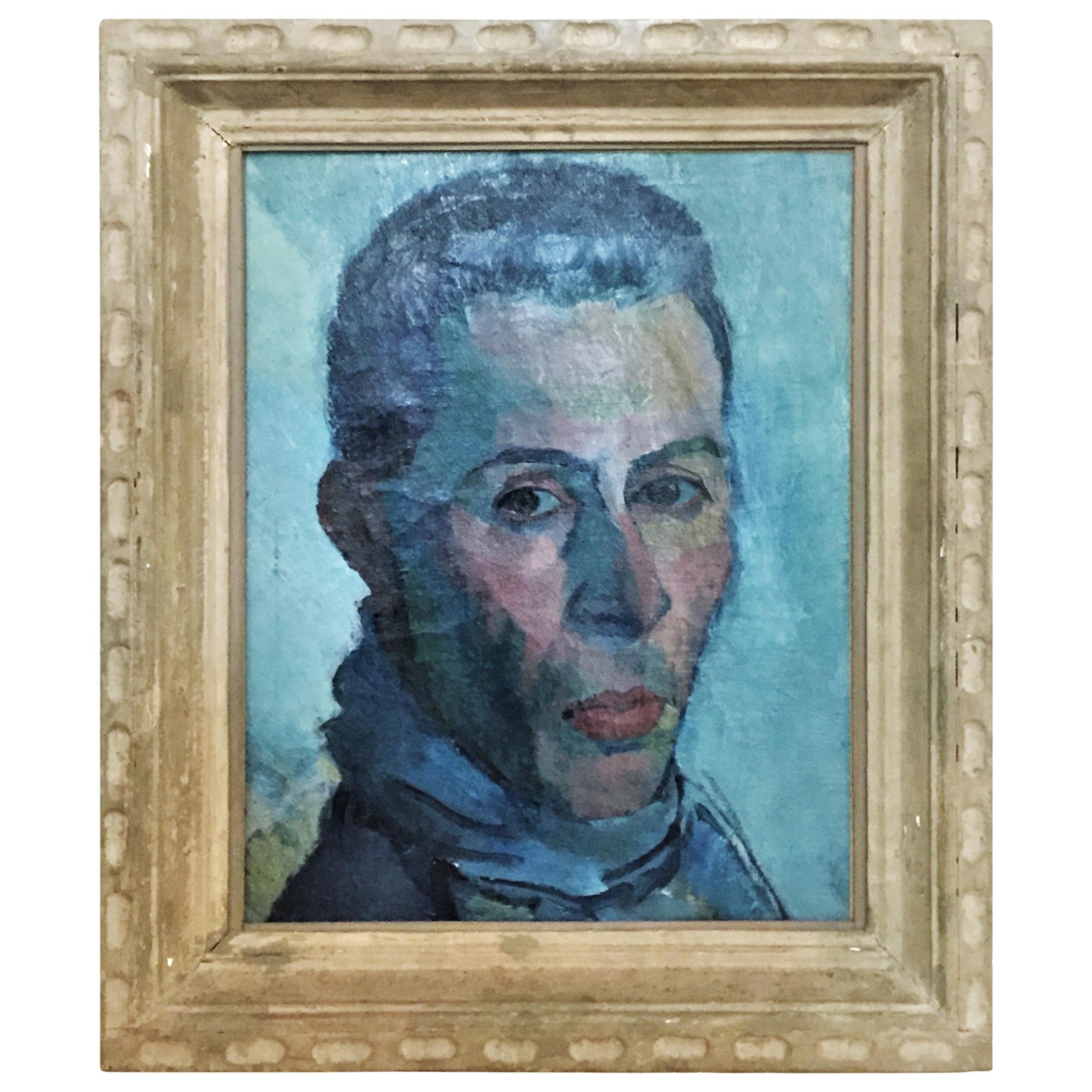 Boris Solotareff, « Portrait of Mr. Lautenberg », peinture à l’huile sur toile, années 1920 en vente