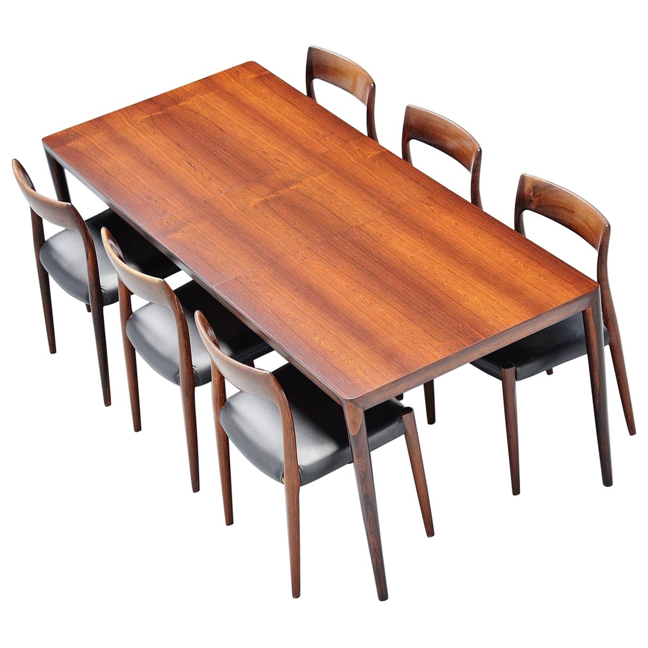 Severin Hansen Rosewood Dining Table Haslev, Denmark