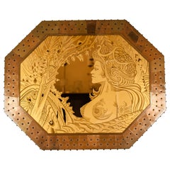 Ado Goll Etched Mirror, circa 1970s