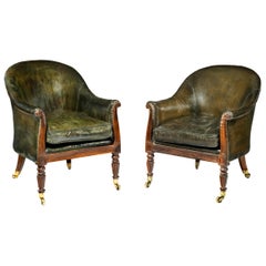 Matched Pair of Gillows Mahogany Library Chairs