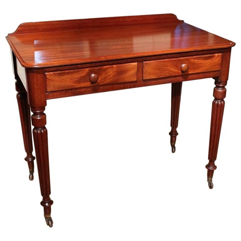 Small 19th Century Antique Writing Table With Two Drawers