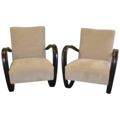 Vintage Pair of Armchairs by Jindrich Halabala, 1930s