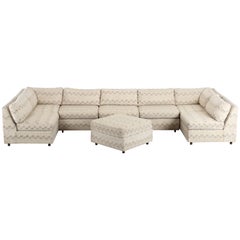 Eight-Piece Milo Baughman Style Sectional Sofa, 1970s