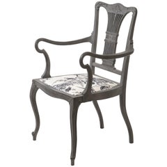 Fauteuil français du 19ème siècle avec tissu Hermès