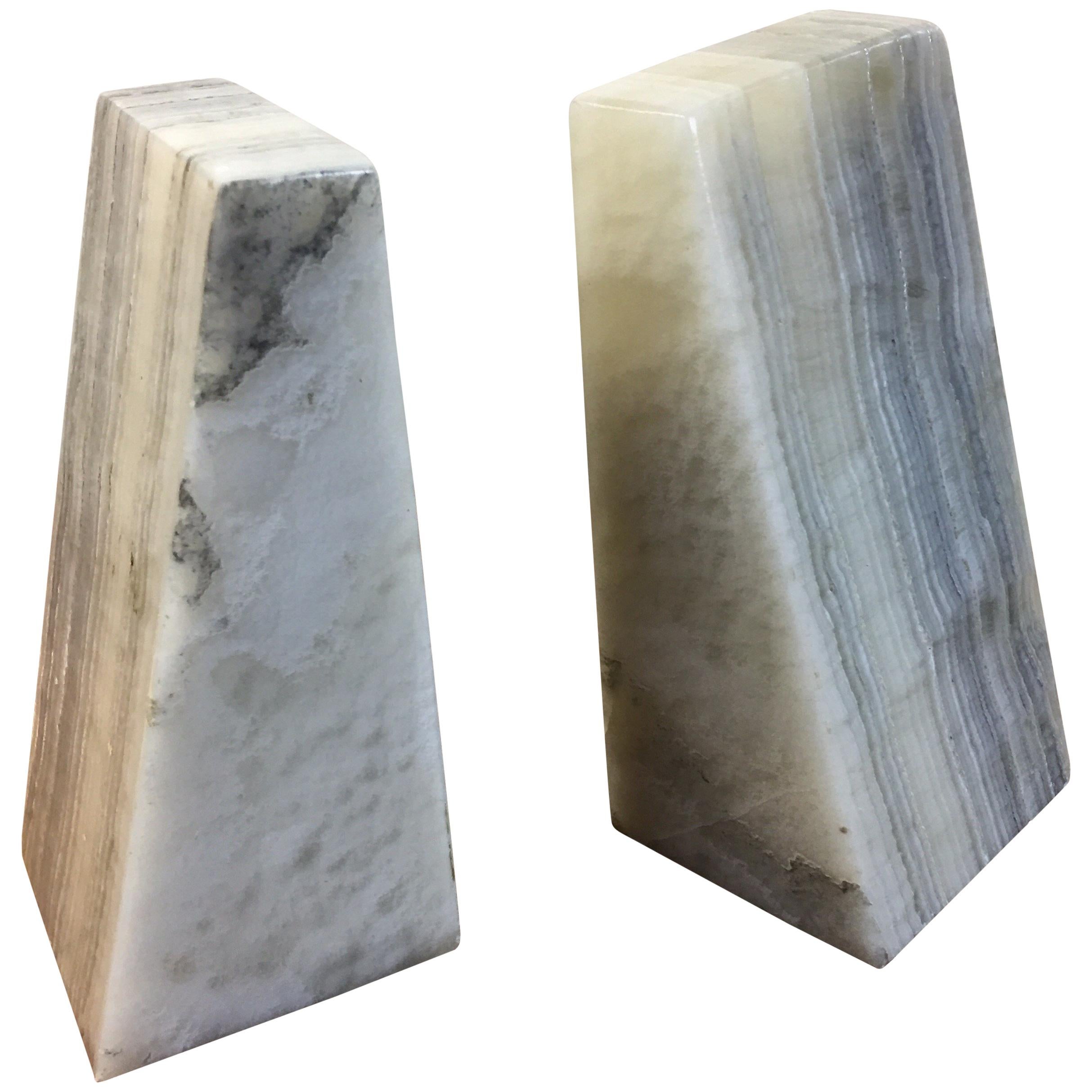 Alabaster Bookends