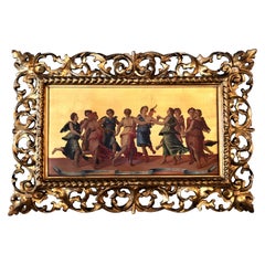Antique Oil Painting on Panel, "Dance of Apollo, " circa 1890