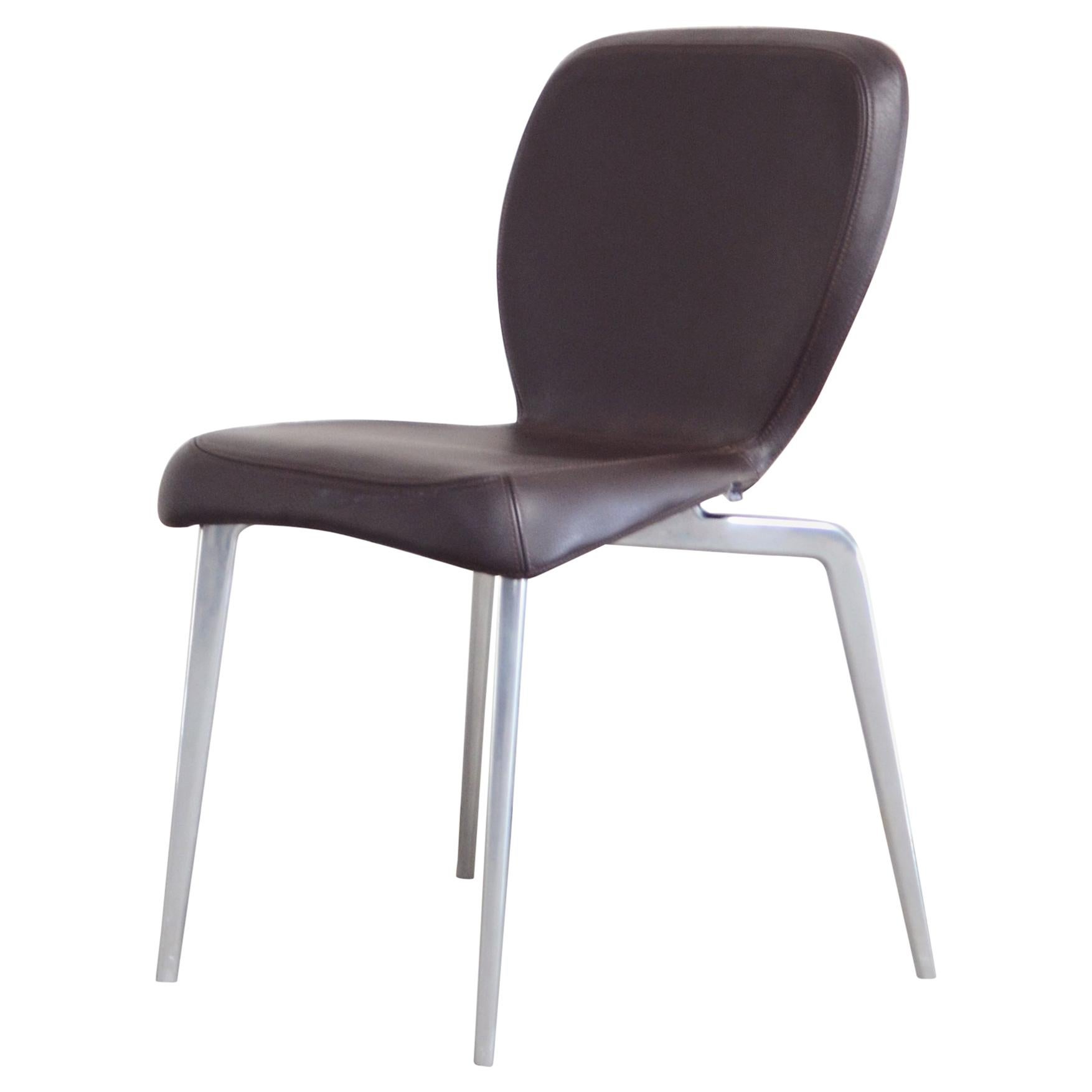 Seltener Prototyp eines ClassiCon München-Stuhls aus braunem Leder