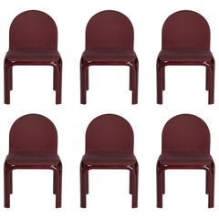 Set of Six Dining Chairs by Gae Aulenti for Knoll International, Signed, 1970s