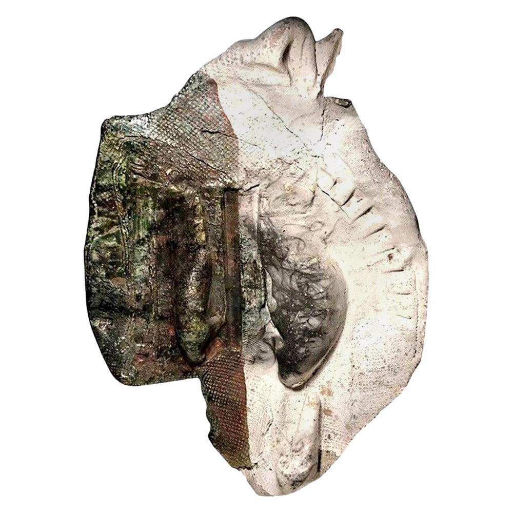 Paul Soldner Firmado Escultura en relieve de gran tamaño de cerámica moderna Raku Slab Charger de pared en venta