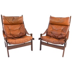 Pair of Model Hunter Lounge Chairs by Torbjørn Afdal for Bruksbo, Norway