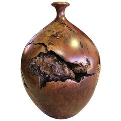 Hap Sakwa Vase en bois tourné et brûlé
